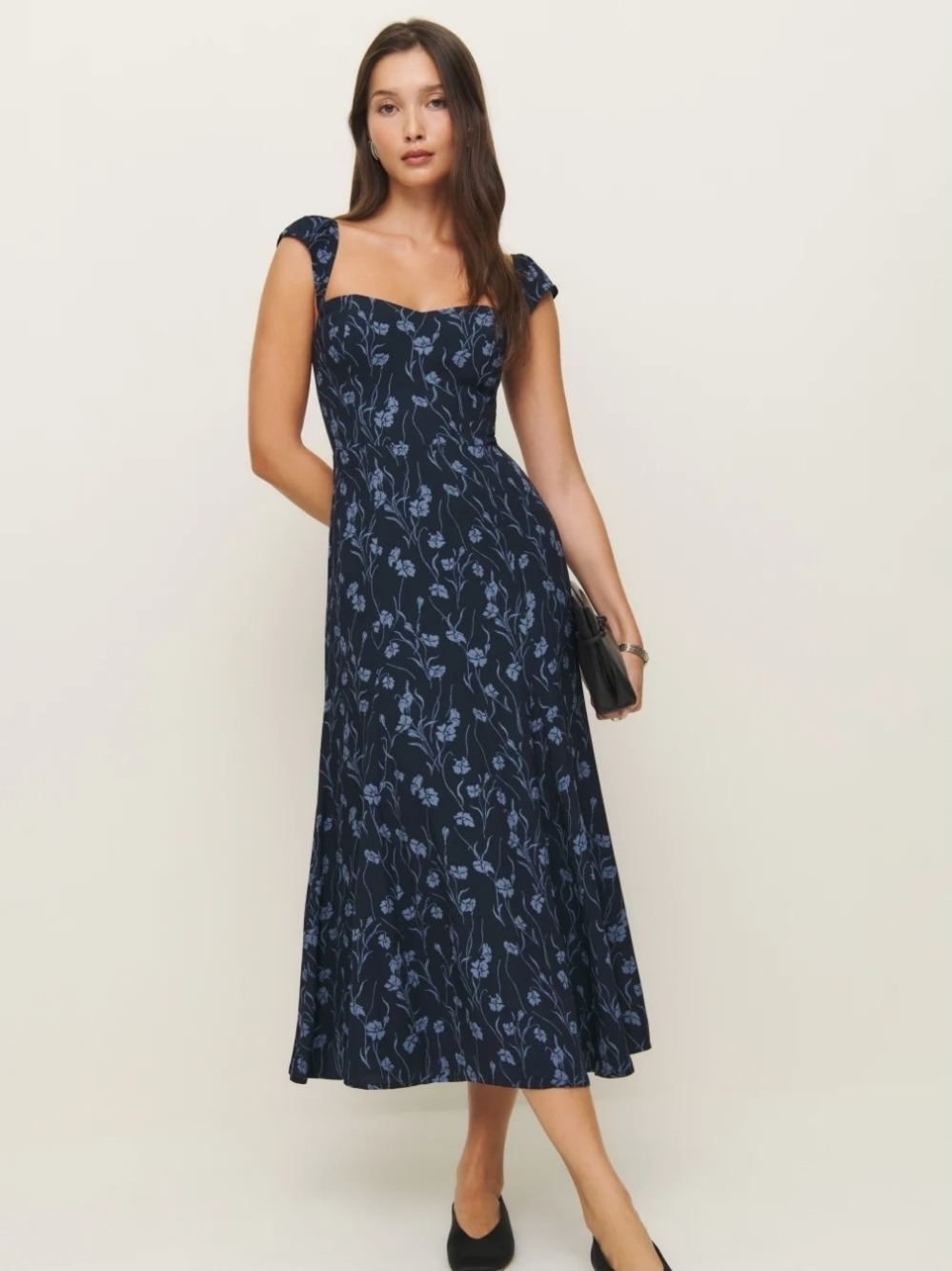 NWT - Reformation Bryson Dress, Size:6; Colour: Georgia Blue